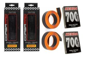 Par Pneu Pirelli Corsa Pro 700x23 Kevlar+2 Câmara+ Fita Af