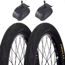 Par Pneu Pirelli Tornado Beta Aro 26 X 2.125 Tipo Flame Balão Bicicleta + Par Camara de ar shiver