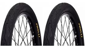 Par Pneu Pirelli Tornado Beta Flame Aro 20 X 2.125 Balão Mtb Cor Preto