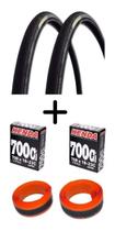 Par Pneu Speed 700x23 Pirelli Tornado Alfa+2 Câmara+fita A/f