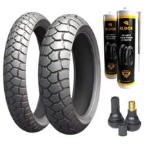 Par Pneu Tiger 800 Xc F 800 Gs 150/70r17 + 90/90-21 Tl Anakee Adventure Michelin + Bico Tr412 + Selante