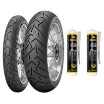 Par Pneu Xl 700v Transalp G 650 130/80r17 + 110/80r19 Scorpion Trail 2 Pirelli + Selantes