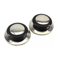 Par Pomel Pegador De Tampa Panela Aço Inox Baquelite Puxador