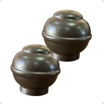 Par ponteira bola 28mm para varão comum - tabaco