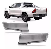 Par Ponteira Cromada S/Furo Parachoque Hilux 2016 17 A 2025 Par Ponteira Cromada S/Furo Parachoque Hilux 2016 17 A 2025