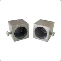 Par Ponteira Cubo para Varão Wave Ilhós Argola Cortina 19 e 28mm 2 unidades