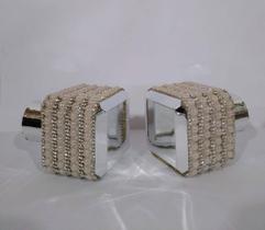 Par Ponteira para Cortina Cubo Infinity 28 mm Pérola Bella Arte
