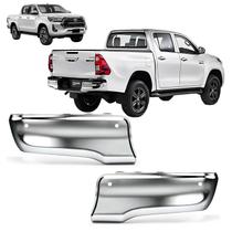 Par Ponteira Parachoque Traseiro Hilux 2016 17 18 19 Cromado