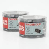 Par Prendedor Multiuso Metal Binder Resistente Fecha Sacos Mantimentos Organiza Cabos Ferramentas 15mm a 51mm - Par Prendedor Multiuso Metal Binder Resistente Fecha Sacos Mantimentos Organiza Cabos Ferramentas 15mm a 51mm -