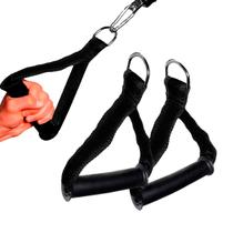 Par Puxador Estribo Manopla Pegada Crossover Nylon Remada Academia Fitness