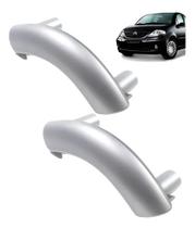 Par Puxador Interno Apoia Braço Porta Citroen C3 2003 A 2012 Prata