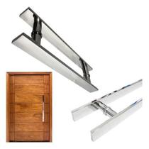 Par Puxador Porta Inox Barra Chata Porta Madeira Vidro 80Cm Par Puxador Porta Inox Barra Chata Porta Madeira Vidro 80Cm