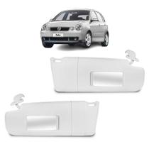 Par Quebra Sol Canelado Cinza com Caixa Espelho + Bolsa Volkswagen Polo 2003 a 2012 Newtec Nt3202cvw Nt3203cvw