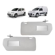 Par Quebra Sol Cinza Claro Com Espelho Fiat Uno e Fiorino Newtec NT1013FT e NT1012FT Par Quebra Sol Cinza Claro Com Espelho Fiat Uno e Fiorino Newtec NT1013FT e NT1012FT
