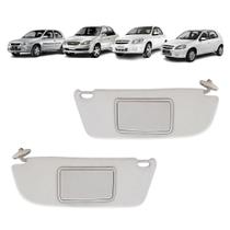 Par Quebra Sol Cinza Com Espelho Chevrolet Corsa Classic Celta Prisma Newtec NT2201GM E NT2200GM