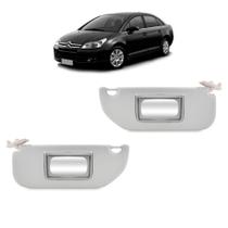 Par Quebra Sol Cinza com Espelho Citroen C4 Hatch/pallas 2004 a 2012 Newtec Nt7020ct Nt7021ct