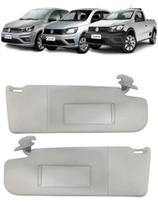 Par Quebra Sol Cinza com Espelho e Bolsa Volkswagen Gol Saveiro Voyage Direito Esquerdo