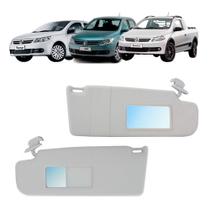 Par Quebra Sol Cinza com Espelho e Bolsa Volkswagen Gol/voyage/saveiro Newtec Nt3008cvw Nt3009cvw