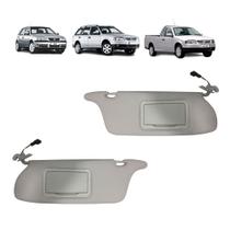 Par Quebra Sol Cinza com Espelho e Iluminação Volkswagen Gol Parati Saveiro 1995 a 2005 Newtec Nt3002vw e Nt3003vw