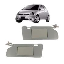 Par Quebra Sol Cinza com Espelho Ford Ka 1997 a 2007 Newtec Nt1520fd e Nt1521fd