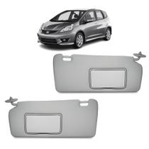 Par Quebra Sol Cinza com Espelho Honda Fit 2003 a 2008 Newtec Nt2510hd Nt2511hd