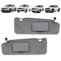 Par Quebra Sol Cinza Escuro com Espelho Renault Logan Sandero Duster Oroch