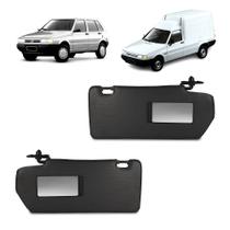 Par Quebra Sol Preto com Espelho Fiat Uno Fiorino 1993 a 2003 Newtec Nt1000ft Nt1001ft