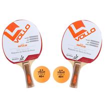 Par Raquetes Ping Pong ITTF Profissional + 2 Bolas Vollo Pro
