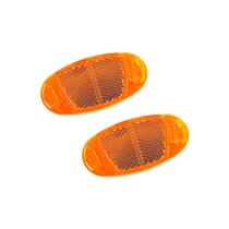 Par Refletores de Roda Raiada 72x35,5x8,5mm Plástico Laranja