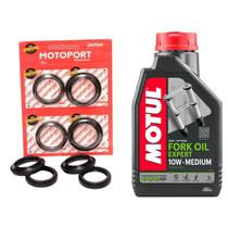 Par Retentor Bengala Guarda Pó Óleo Motul Fork Oil Semi Sintético 10w Titan Fan 150 160 Bros Pcx Xre 190 Dominar