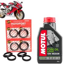 Par Retentor Bengala + Guarda Pó + Óleo Suspensão Motul Fork Oil Semi Sintético 10w 1L - Honda CBR 1000RR