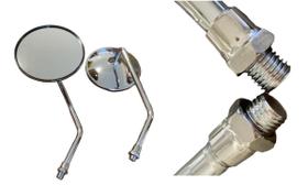 Par Retrovisor Aço Cromado Espelho Mod Intruder125