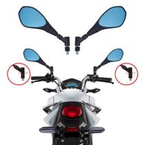 Par Retrovisor BMW F800 GS Convexo Azul giro 360 Titan 160 Dafra Kawasaki Suzuki - GVS