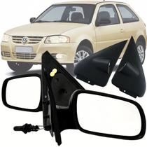 Par Retrovisor e Acabamento Gol Parati G3 G4 2000 2001 2002 a 2013 2014 para 2 Portas com Controle interno manual