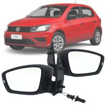 Par Retrovisor Externo Volkswagen Gol Voyage G6 2013 2014 2015 2016 Regulagem Manual sem Seta com Capa Preto