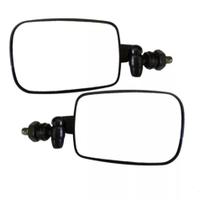 Par Retrovisor Fusca Mexicano Braço Curto Preto Metal