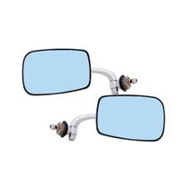 Par Retrovisor Fusca Mexicano Convexo Azul Aço Inox