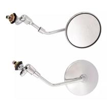 Par Retrovisor Fusca Redondo Haste Em Aço Cromado