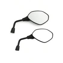 Par Retrovisor Moto Compativel BMW GS 310R 650 850 Honda Haste Curta Preto Fosco Par Retrovisor Moto Compativel BMW GS 310R 650 850 Honda Haste Curta Preto Fosco