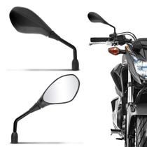 Par Retrovisor Moto Modelo BMW GS 650 F800 Rosca Universal Haste em Aço Preto e Espelho Fumê - AWA