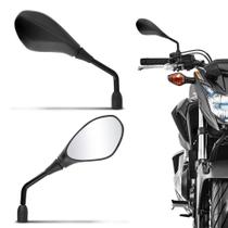 Par Retrovisor Moto Modelo BMW GS 650 Rosca Universal Honda Haste em Aço Preto e Espelho Fumê - AWA