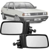 Par Retrovisor Volkswagen Gol Saveiro Parati Voyage Quadrado 87 88 89 90 91 92 93 94 com Controle de Regulagem interno