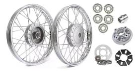 Par Roda 4mm Ybr 125 Factor Tambor, Flange, Relação e Bucha