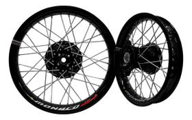 Par Roda Alumínio Monaco Bros 150 160 Cubo Preto Tambor 4mm Par Roda Alumínio Monaco Bros 150 160 Cubo Preto Tambor 4mm