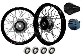 Par Roda Aluminio Preto Viper Vpr Titan 150 Start Raio Inox