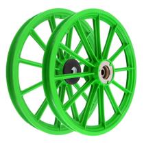 PAR Roda aro 16 Nylon com Eixo bike infantil verde- Wester