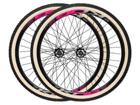 Par Roda Aro 29 KOG Alumínio Rosca F. Disco Pneus Bege