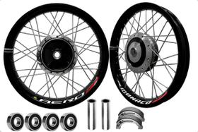 Par Roda Aro Monaco Preto Titan 150 160 Tambor Com Peças