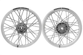 Par Roda Aro Three Heads Jateado 4mm Titan 150 Freio Á Disco