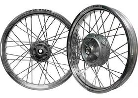 Par Roda Aro Three Heads Polido 4mm Titan 150 Freio Á Disco